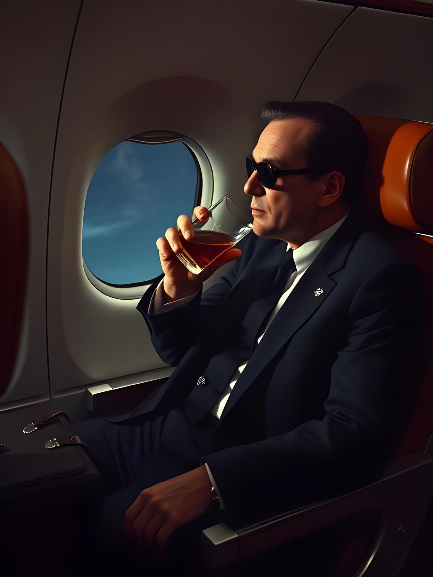 Untitled Skyjack 305: The Mystery of D.B. Cooper AI image rendering of the hijacker.