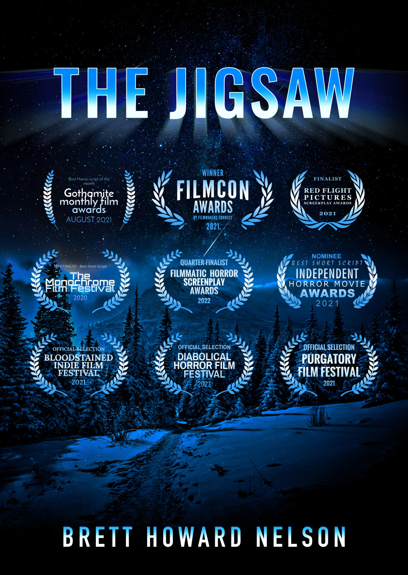 The Jigsaw horror short script laurel poster.